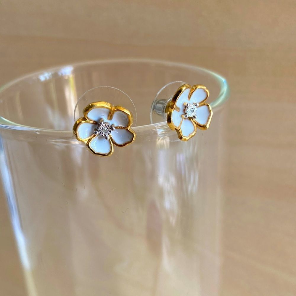 Enameled Floral Studs